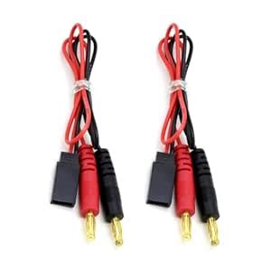 Buy YXQ 2Pcs Futaba Style Receiver Plug to 4mm Banana Connector Battery ...