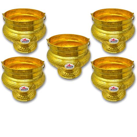 Mangala Snanam Set, Brass Plant Pot, Brass Flower Pot. Pack of 5 ...