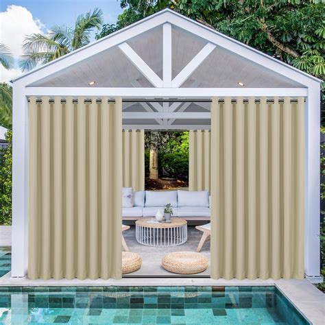 Amazon.com: HolidayIdeas Outdoor Curtains for Patio Waterproof 4 Panels ...