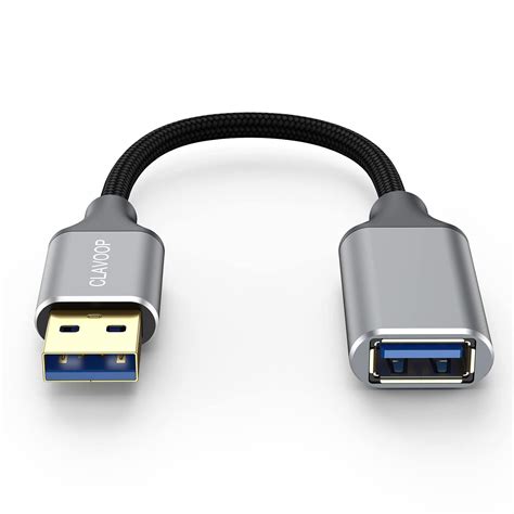 CLAVOOP Short USB Extension Cable 6 inch, USB A 3.0 Extender Male to ...