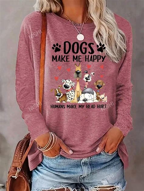 Women's Slogan Dog Graphic Crew Neck Sweatshirt | SHEIN