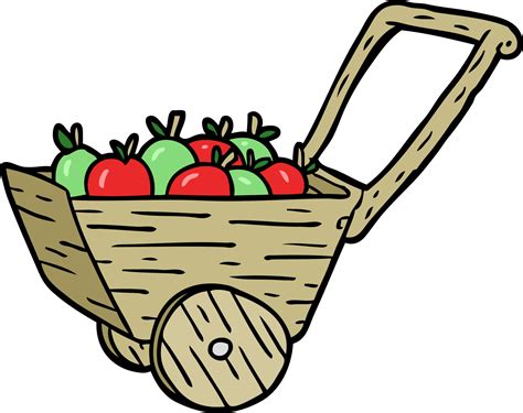 Cartoon apple cart 13505974 Vector Art at Vecteezy