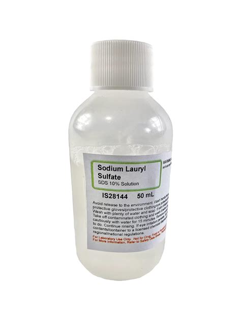 Sodium Lauryl Sulfate 10% Solution, 50mL - Laboratory Grade - Sodium ...