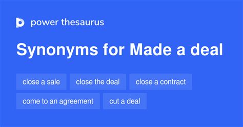 MADE A DEAL Synonyms: 276 Similar Words & Phrases