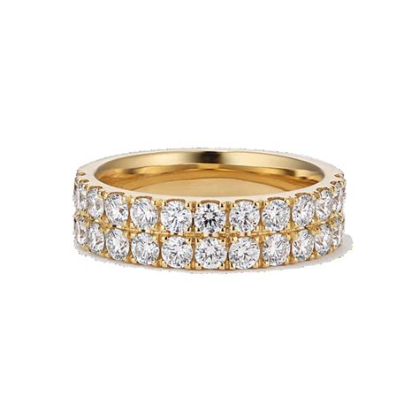 Reign Double Row 1.50 tcw Diamond Pave Band in Yellow Gold | Shane Co.