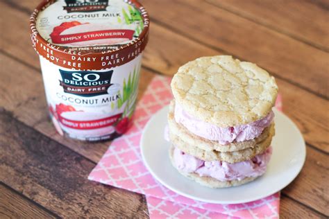 gluten free vegan strawberry ice cream sandwiches and so delicious ...