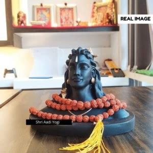 NAVYAKSH 6 cm Lord Adiyogi Shiva Statue with rudraksha mala Decorative ...