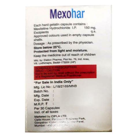 Mexohar 150 mg Capsule | Uses, Side Effects, Price | Apollo Pharmacy