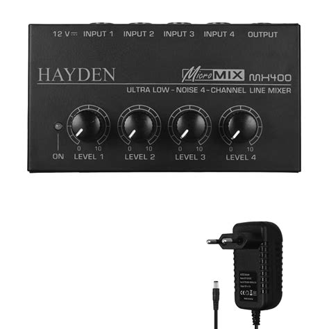HAYDEN MX400 Ultra Low-Noise 4-Channel line mixer Audio Micro Mixer for ...