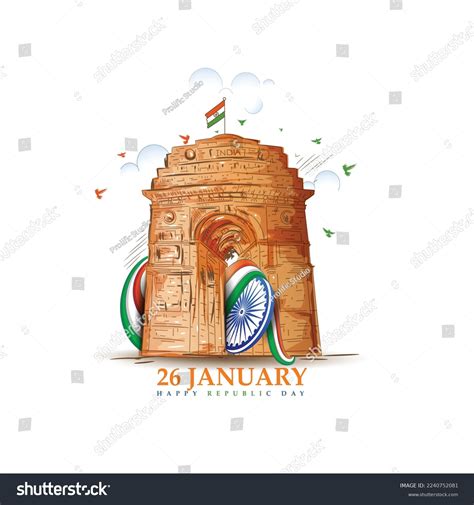 Vector Sketch India Gate Republic Day Stock Vector (Royalty Free) 2240752081 | Shutterstock