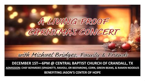 Living Proof Christmas Concert with Michael Bridges, Family, & Friends ...