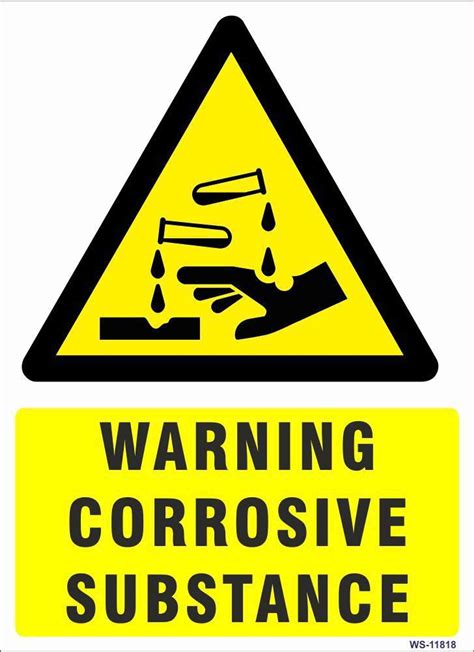 SignageShop Warning Corrosive Substance Emergency Sign Price in India ...