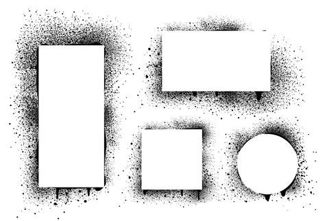 Spray paint frames, black graffiti stencil borders 16263868 Vector Art ...