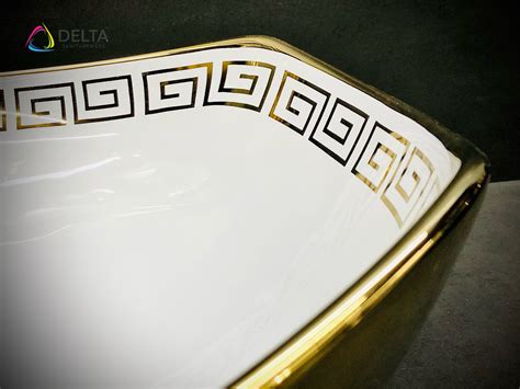 Delta Premium Imported Designer Ceramic Wash Basin(Golden Series) (22x ...