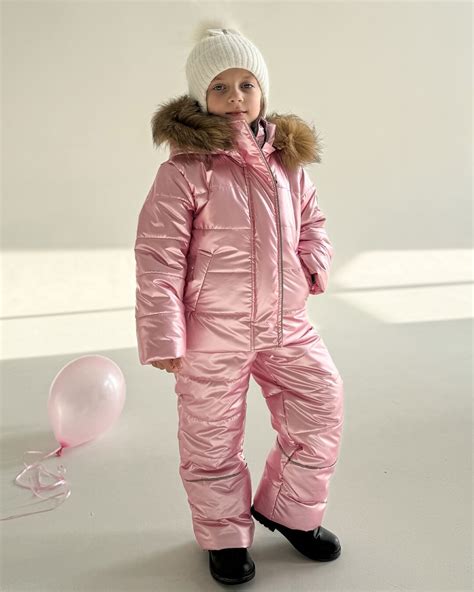 Girls Snowsuit, Down Jacket With Hood and Ski Trousers, Winter Clothing ...