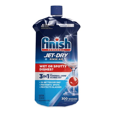 Finish Jet-Dry Rinse Aid Dishwasher Cleaner, 32oz, Spot Removal ...