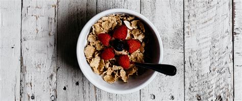 Download wallpaper 2560x1080 breakfast, cereals, berries, milk, table ...