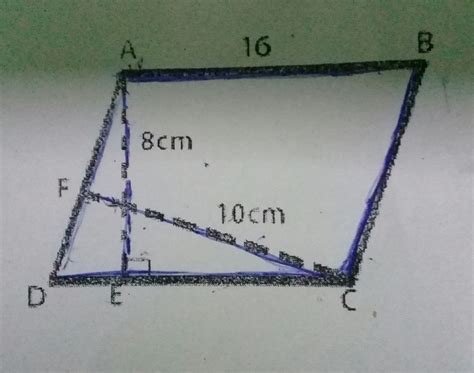 ABCD is parallelogram, AE Parallel DC. and CF parallel AD. if AB=16cm ...