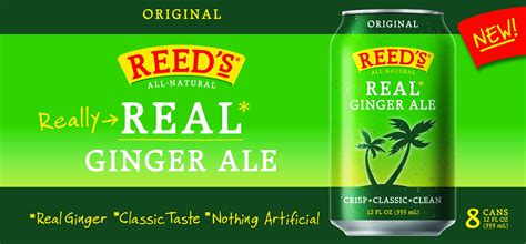 Reed's Real Ginger Ale Soda Pop, 12 Fl Oz, 8 Pack Cans - Walmart.com