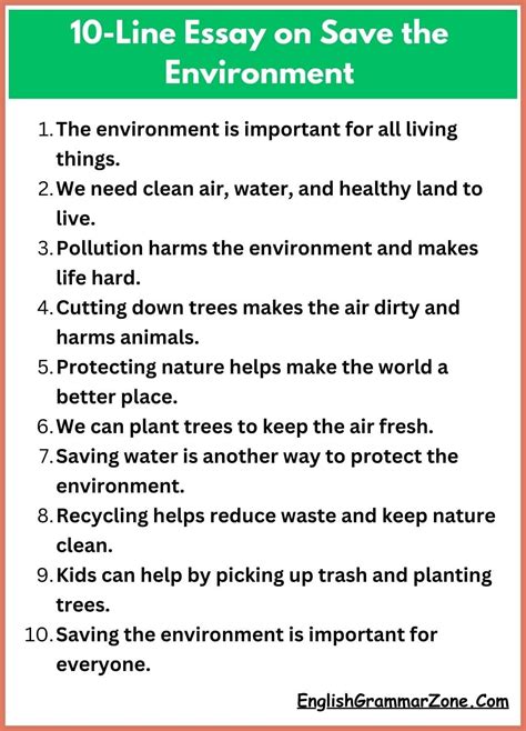 Write An Essay On Save The Environment