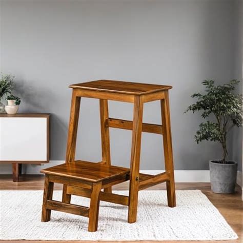 Royaloak Darcy Wooden Ladder Stool | Sheesham Wood | Foldable & Compact ...
