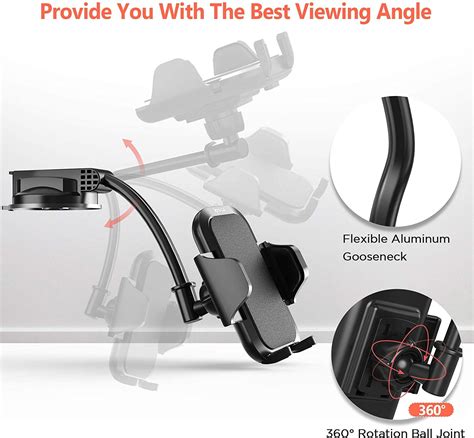 Buy IPOW Cell Phone Holder for Car, Universal Long Arm Vehicle ...