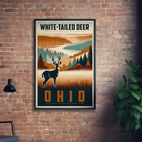 Ohio State Animal | Vintage Prints | White-tailed Deer | Print at Home ...