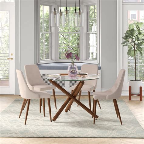 Mid Century Round Dining Table Set