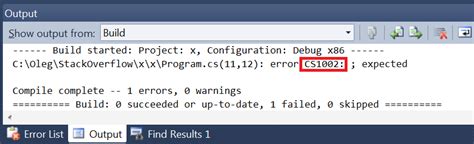Image result for Visual Studio Error List