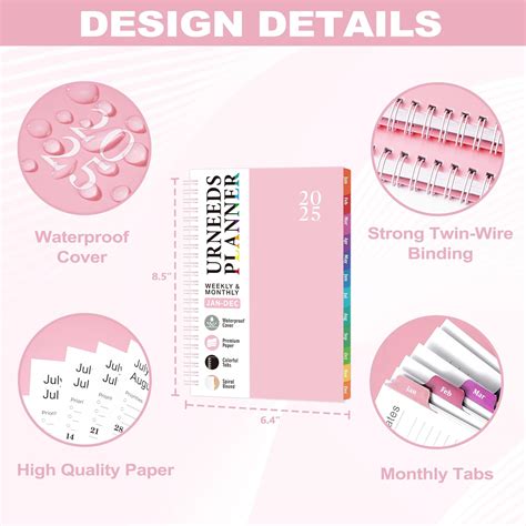 Urneeds 2025 Planner - Weekly Monthly Planner 2025, Calendar India | Ubuy