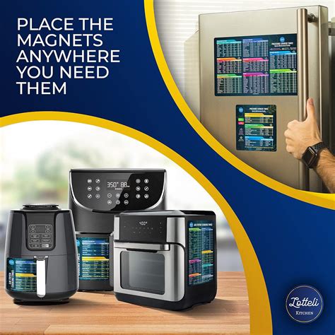 Buy LOTTELI KITCHEN Air Fryer & Pressure Cooker Magnetic Cheat Sheet ...