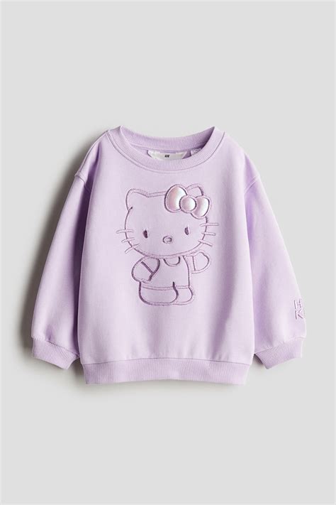 Motif-detail sweatshirt - Light purple/Hello Kitty - Kids | H&M PH