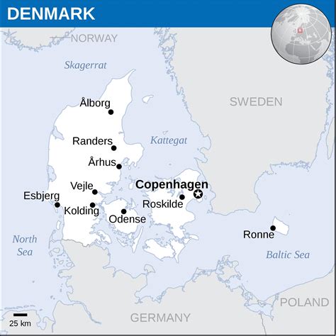 Map of Denmark cities: major cities and capital of Denmark