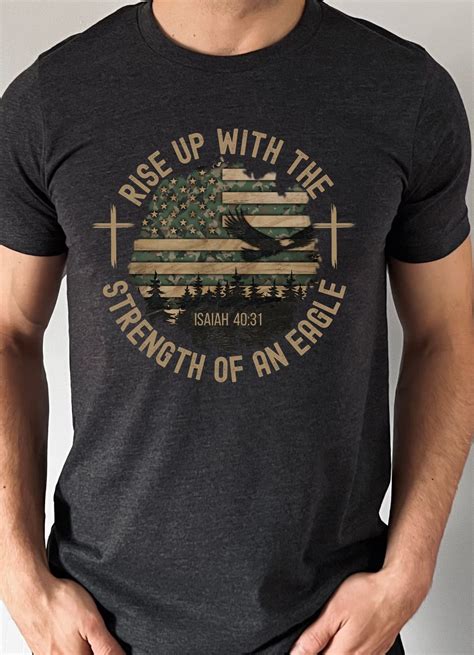 Bold Christian T Shirt, Guys Christian Shirt for Dad, Isaiah 40:31 ...