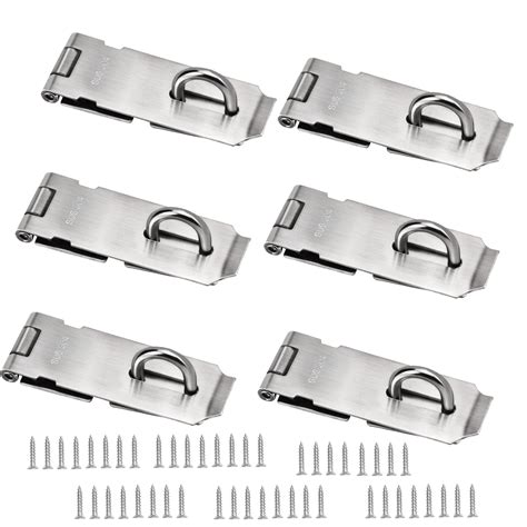 Buy ZOENHOU 6 Pack 4 Inch Door Hasp Latch Locks, Stainless Steel ...