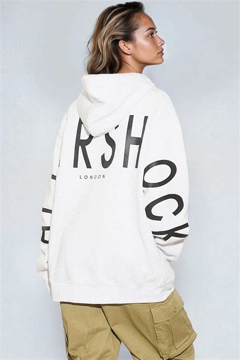 White Aftershock Logo Oversized Hoodie - Aftershock London