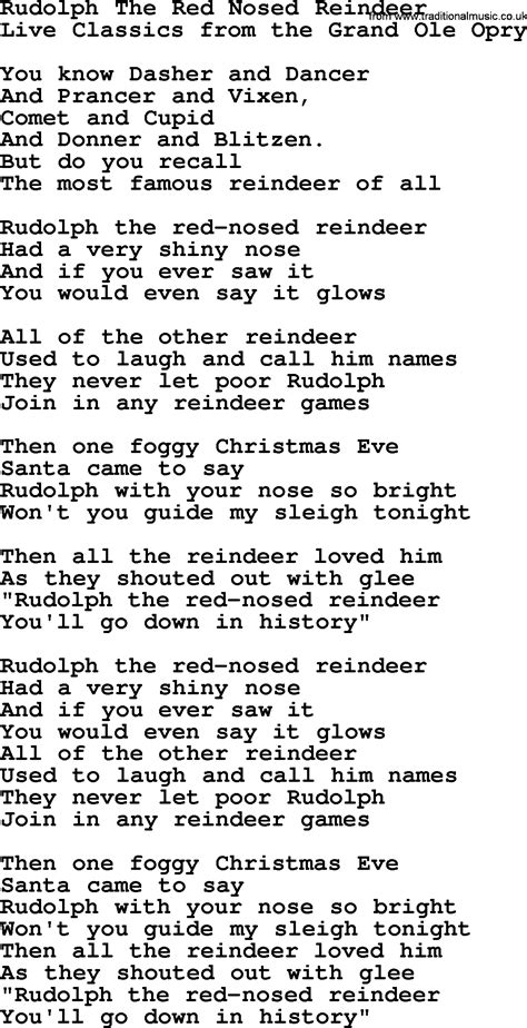Printable Rudolph The Red Nosed Reindeer Lyrics - Printable And ...