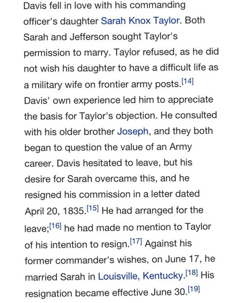 Marriage to Sarah Knox Taylor Davis | Jefferson davis, Taylor davis ...