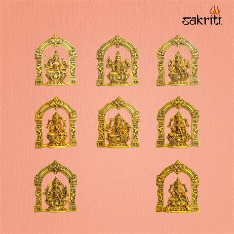 Brass Arch Astalakshmi Wall Mounted Plate – 9 Inch Traditional Lakshmi ...