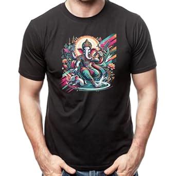 Buy PdlPrint Divine Ganesha T-Shirt ganapathi Hindu god Unisex Regular ...