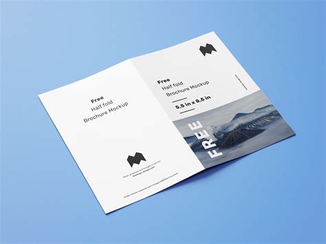 Free US Letter Half Fold Brochure Mockup PSD Set - Good Mockups