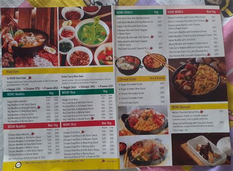 Menu at Wow! China, Chandannagar