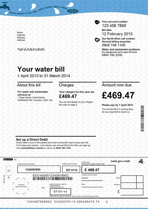 Utility Bill Template | AT A GLANCE