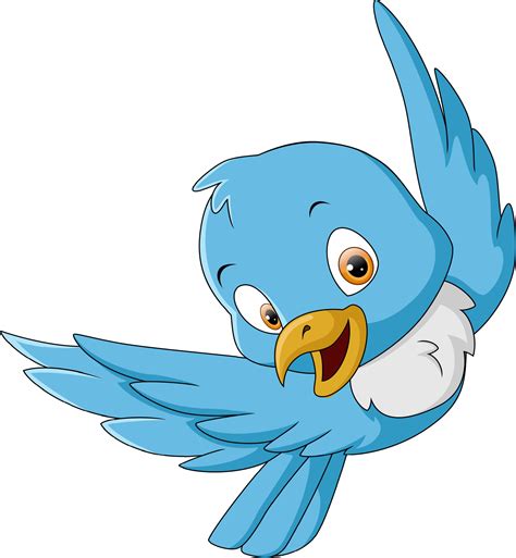 Cartoon Blue Bird Flying