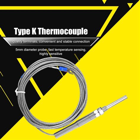 Buy Type K Thermocouple, M8 Thread Type K Thermocouple 30mm Probe ...