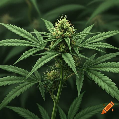 Detailed image of a marijuana plant with buds and leaves on Craiyon