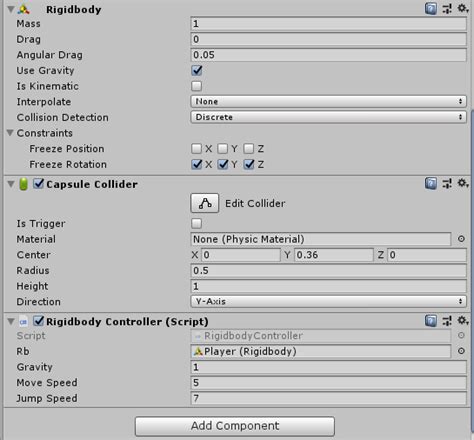 Unity Player Control 的图像结果