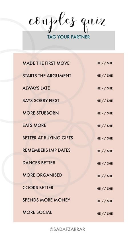 Printable Couples Quizzes