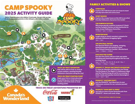 Canada's Wonderland Camp Spooky Map (2025-2018) | ThemeParkBrochures.net