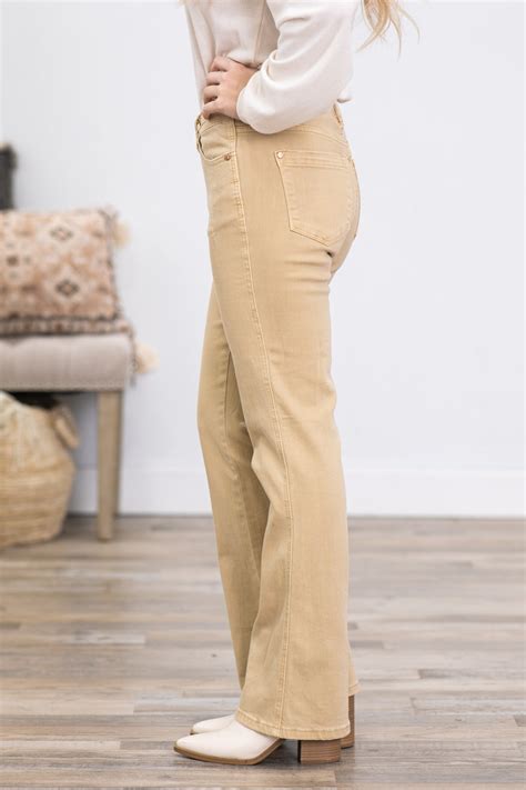 Judy Blue Khaki Garment Dyed Bootcut Jeans · Filly Flair